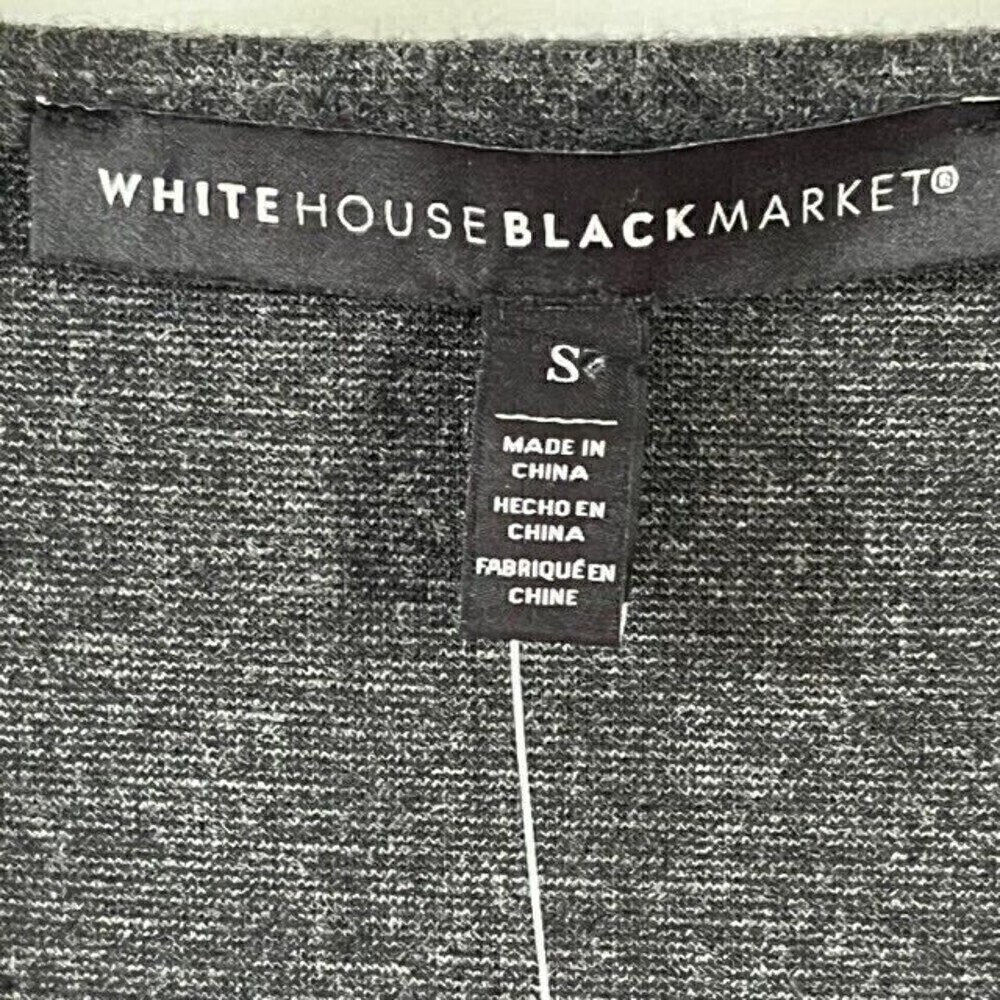 White House Black Market Gray Wrap Top w/ Velvet Detail Size S NWT - Picture 8 of 8